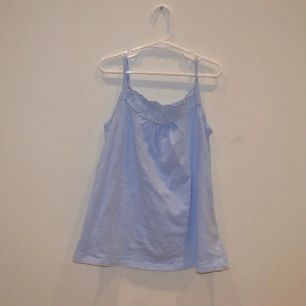 GapKids Girls (L) Light Blue Periwinkle Lace Design Collar Summer Tank Top
